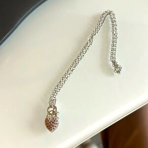 Diamond encrusted heat pendant choker necklace